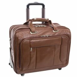 McKlein USA West Town 15.6" Leather Fly Through Checkpoint Friendly Detachable Wheeled Laptop Briefcase Assorted Colors