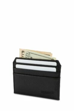 SWISSGEAR Ultra Slim Pebbled Leather Card Case Wallet - Black