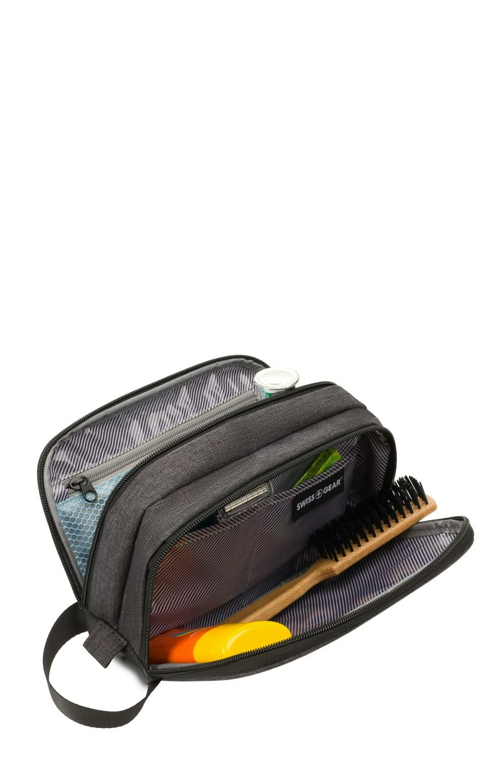 SWISSGEAR 2661 Dual Compartment Dopp Kit - Heather Gray 4 SWISSGEAR 2661 Dual Compartment Dopp Kit - Heather Gray - Image 2