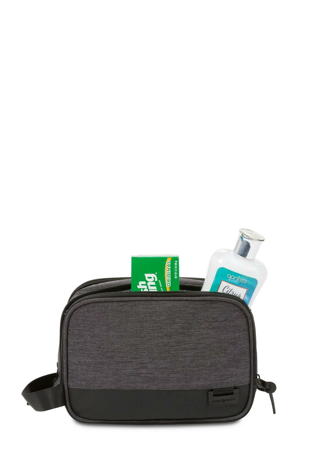 SWISSGEAR 2661 Dual Compartment Dopp Kit - Heather Gray 5 SWISSGEAR 2661 Dual Compartment Dopp Kit - Heather Gray - Image 3