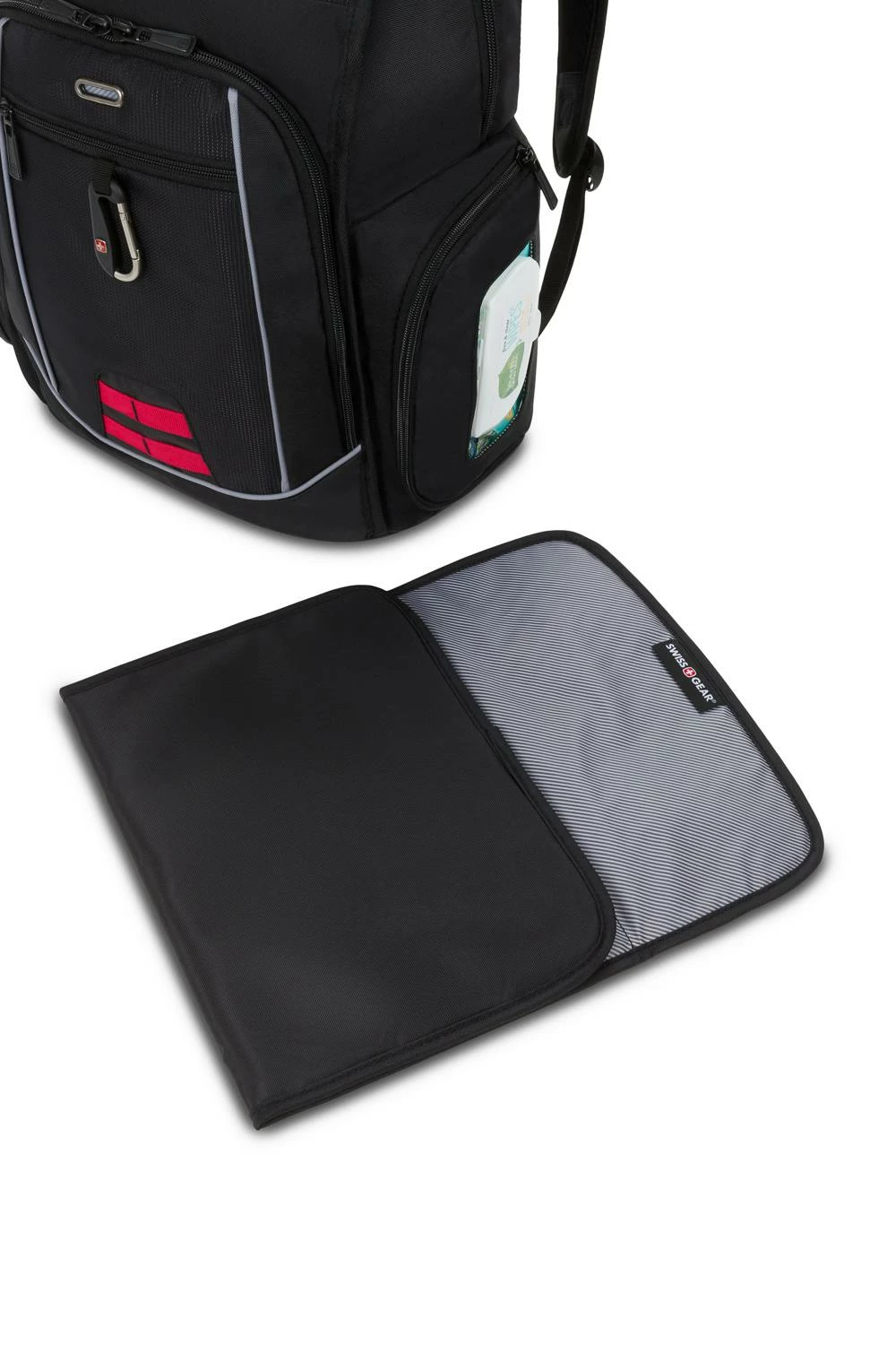 SWISSGEAR 2727 Diaper Backpack - Black/Red 7 SWISSGEAR 2727 Diaper Backpack - Black/Red - Image 5