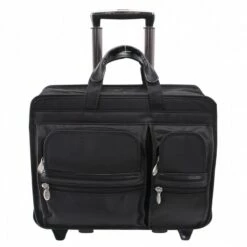 McKlein USA Clinton 17" Nylon Patented Detachable Wheeled Laptop Briefcase Black -US Suitcase Sales 2024 58445 1s