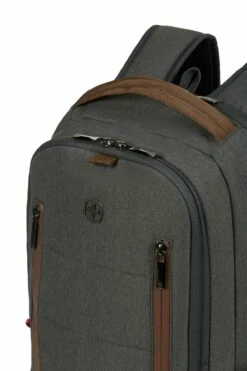 WENGER City Upgrade 16" Laptop Backpack / Crossbody Day Bag Combo - Gray/Brown -US Suitcase Sales 2024 606489 06