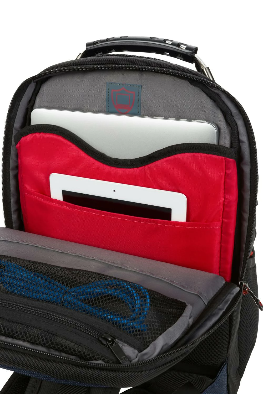 WENGER Ibex Pro 16 Inch Laptop Backpack - Black/Navy 6 WENGER Ibex Pro 16 Inch Laptop Backpack - Black/Navy - Image 4