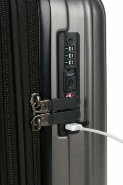 SWISSGEAR 7910 20" USB Expandable Carry On Hardside Spinner Luggage - Gun Metal -US Suitcase Sales 2024 7910464156 09