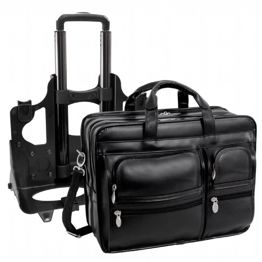 McKlein USA Clinton 17" Leather Patented Detachable Wheeled Laptop Briefcase 4 McKlein USA Clinton 17" Leather Patented Detachable Wheeled Laptop Briefcase - Image 2
