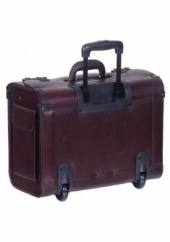Mancini Leather Goods Deluxe Wheeled Catalog Case Burgundy -US Suitcase Sales 2024 90459