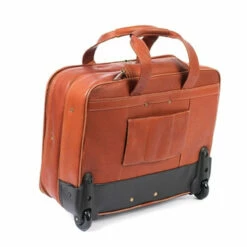 Claire Chase Rolling Computer Brief Assorted Colors -US Suitcase Sales 2024 CC258E COMP BAG ON WHEELS SADDLE REAR VIEW 1