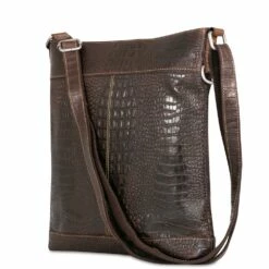 Jack Georges Hornback Croco Crossbody Bag -US Suitcase Sales 2024 HB312brn RB 3qtr