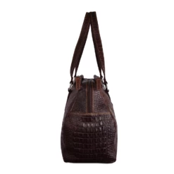 Jack Georges Hornback Croco Satchel Handbag 9 Jack Georges Hornback Croco Satchel Handbag -US Suitcase Sales 2024 HB815 brn side