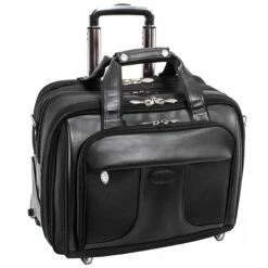 McKlein USA Chicago 15.6" Nylon Patented Detachable Wheeled Laptop Overnight With Removable Briefcase Black