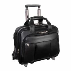 McKlein USA Damen 17" Leather Patented Detachable Wheeled Laptop Briefcase Assorted Colors