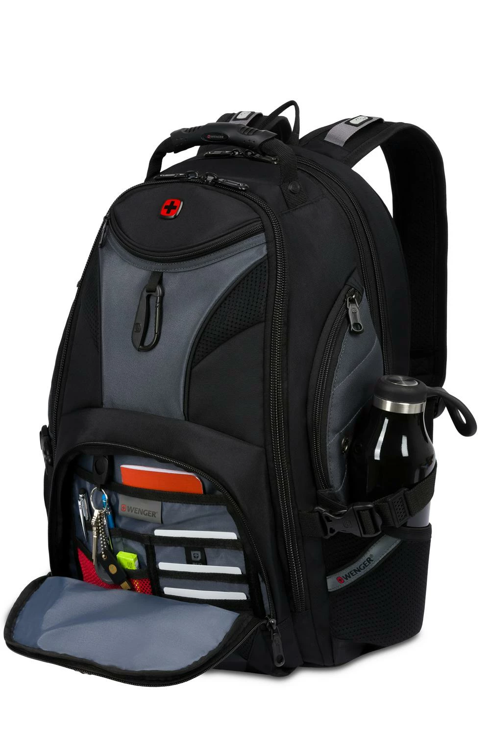 SWISSGEAR WENGER Legend ScanSmart Laptop Backpack - Black/Gray 3 SWISSGEAR WENGER Legend ScanSmart Laptop Backpack - Black/Gray